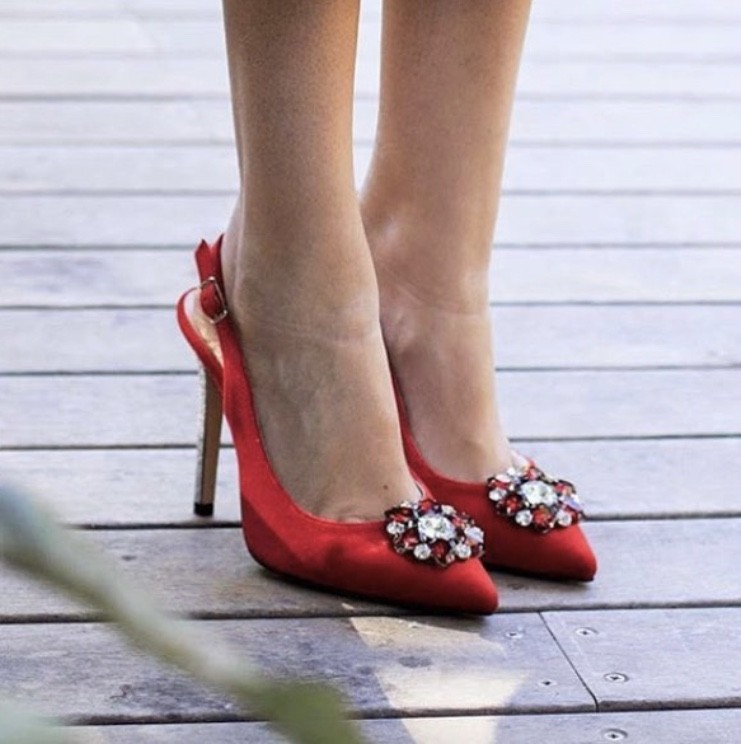 Zapato destalonado rojo