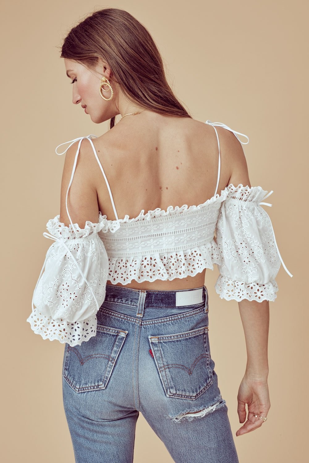 Anabelle eyelet crop top
