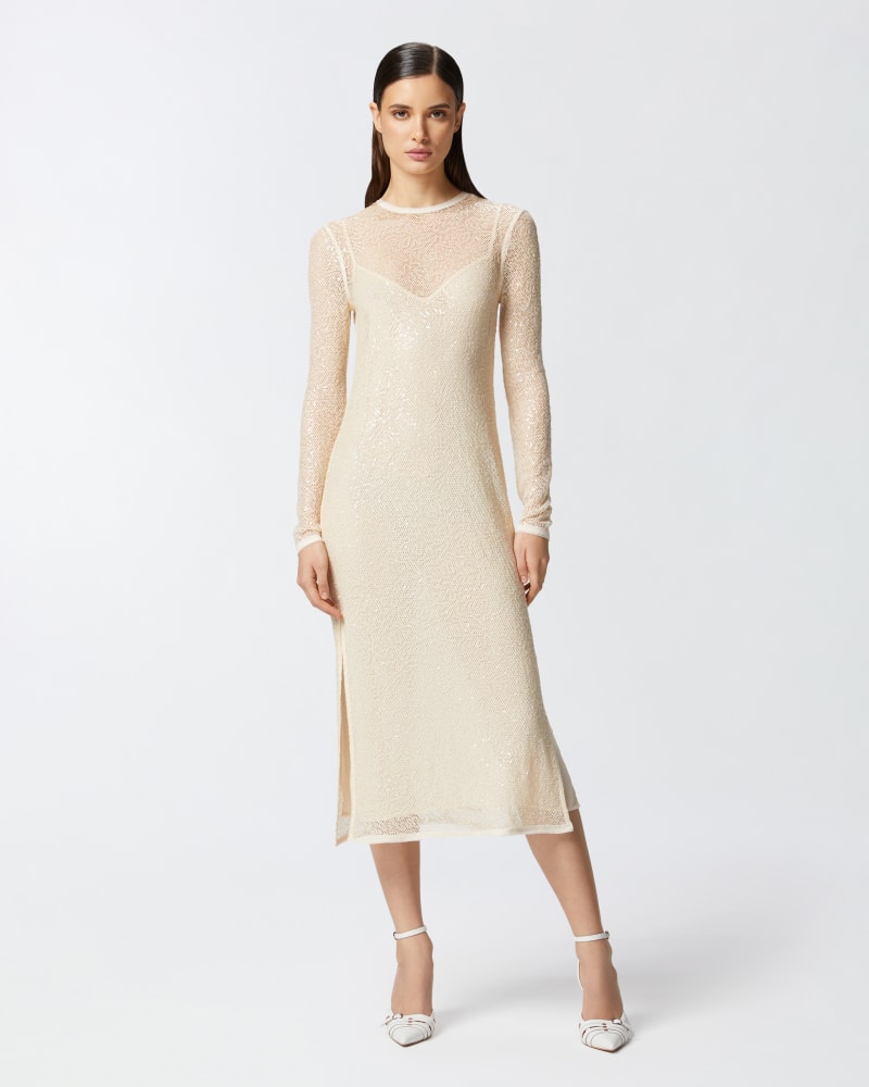 Vestido midi de paillettes