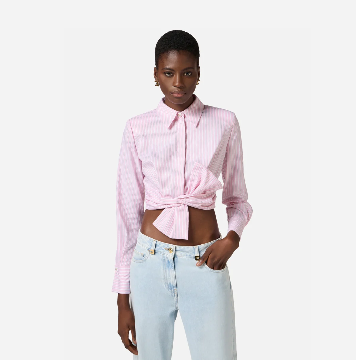 Camisa de popelin de algodón con lazo - Imagen 2