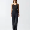 Pantalón bustier de lana con raya diplomatica