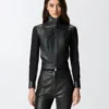 Chaqueta biker bimaterial