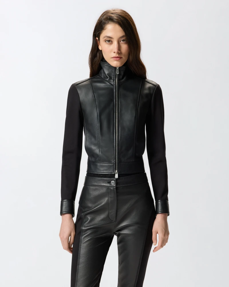 Chaqueta biker bimaterial