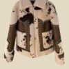 Piebald jacket con cuello