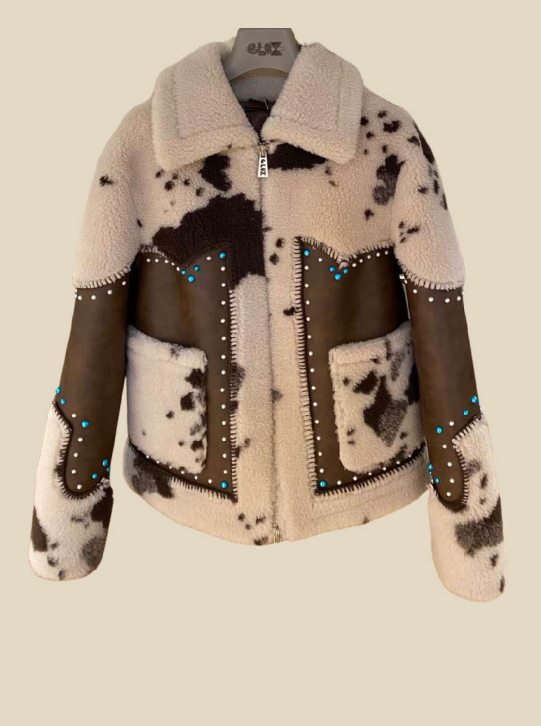 Piebald jacket con cuello