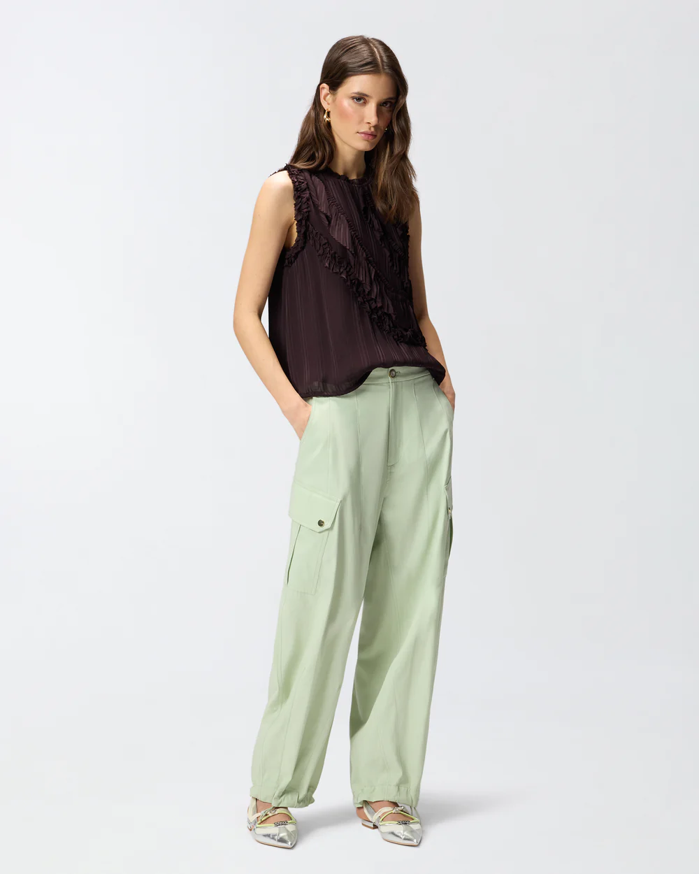 Pantalones fluidos de algodón