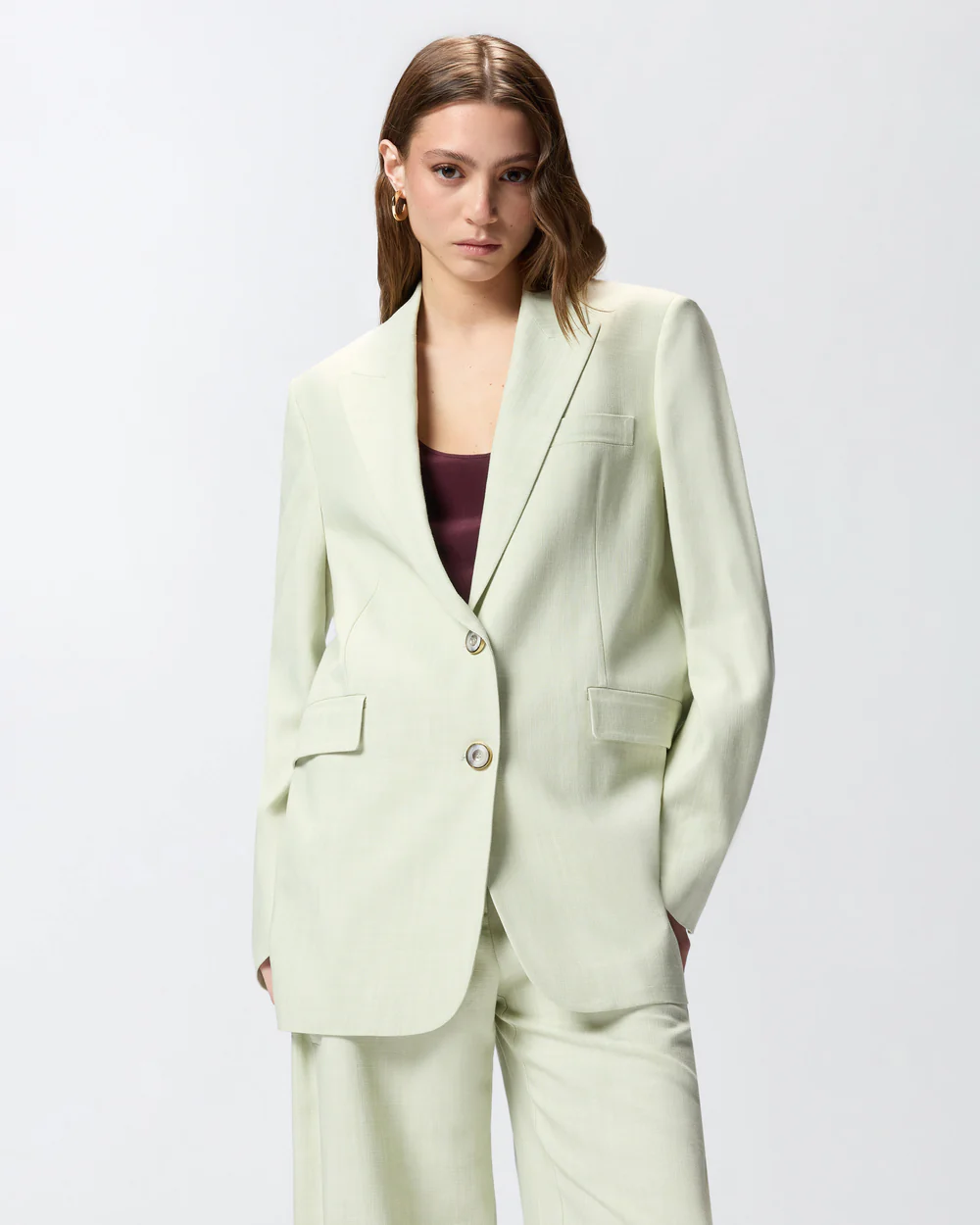 Chaqueta de botonadura sencilla efecto rústico