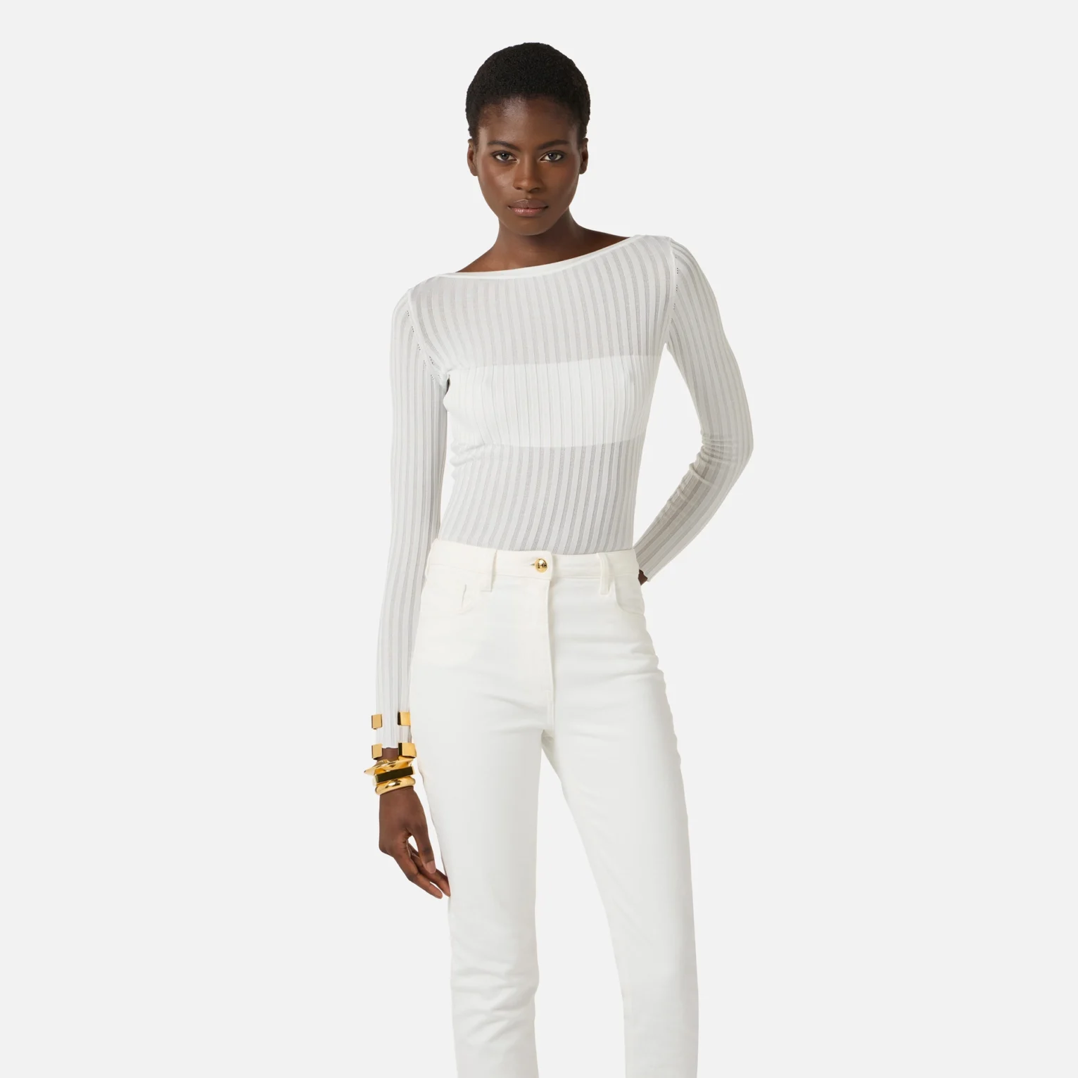 Body de punto con transparencias