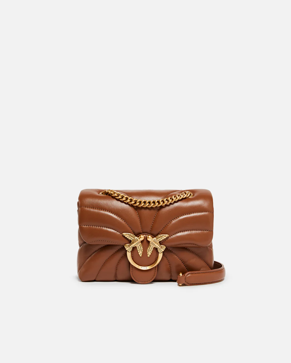 Minibolso love bag puff butterfly marrón