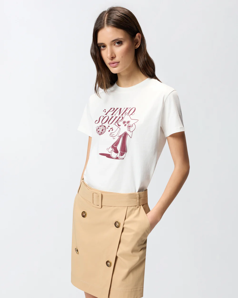 Camiseta con estampado de estrella disco Pinko Sour