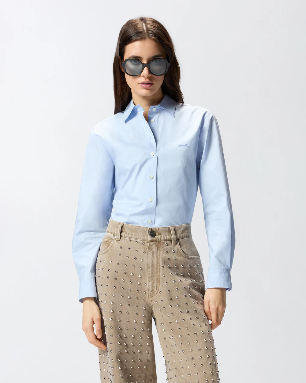 Camisa cuadrada de popelina