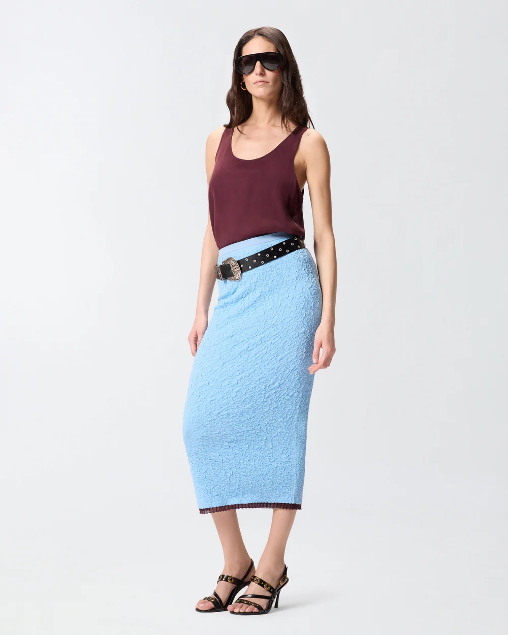Falda midi ceñida en jacquard