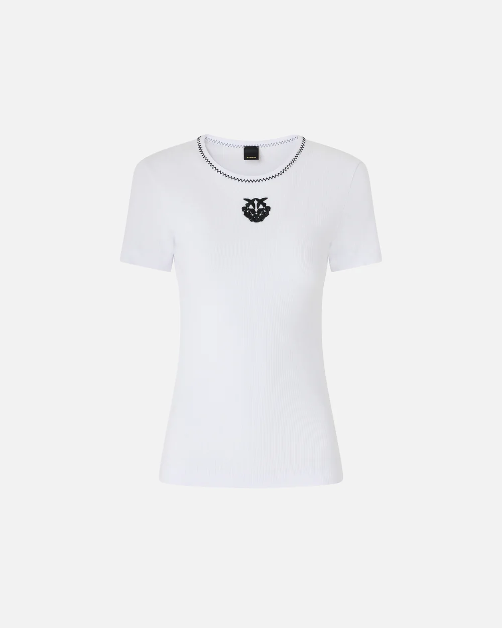 Camiseta de canalé con bordado love birds