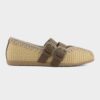 Mou ballerina raffia buckle strap