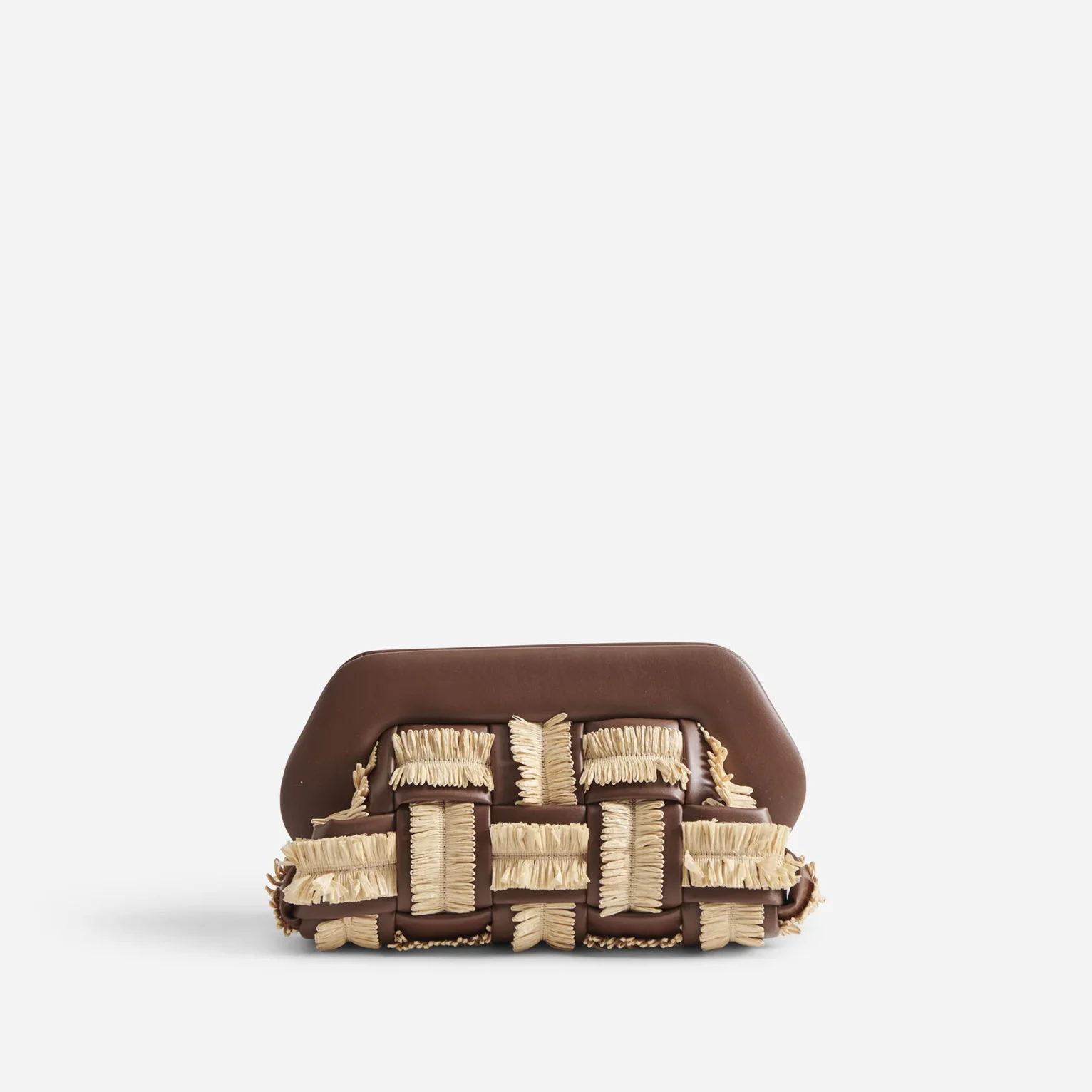 Bolso bios intreccio rafia brown