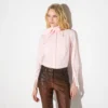 Camisa de popelin con lazo