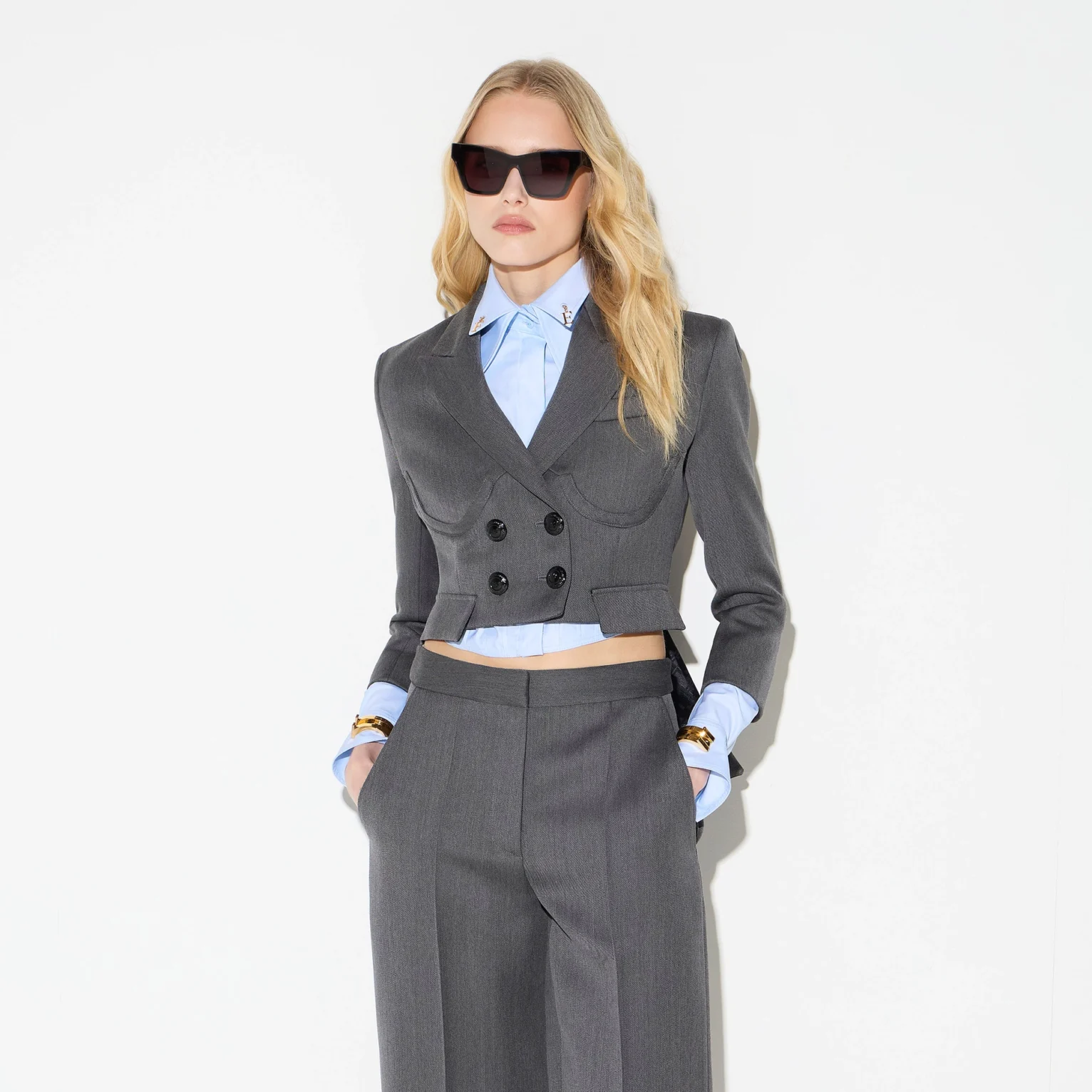 Chaqueta de lana fría con cola