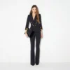 Chaqueta de doble crepe elástico con logotipo joya