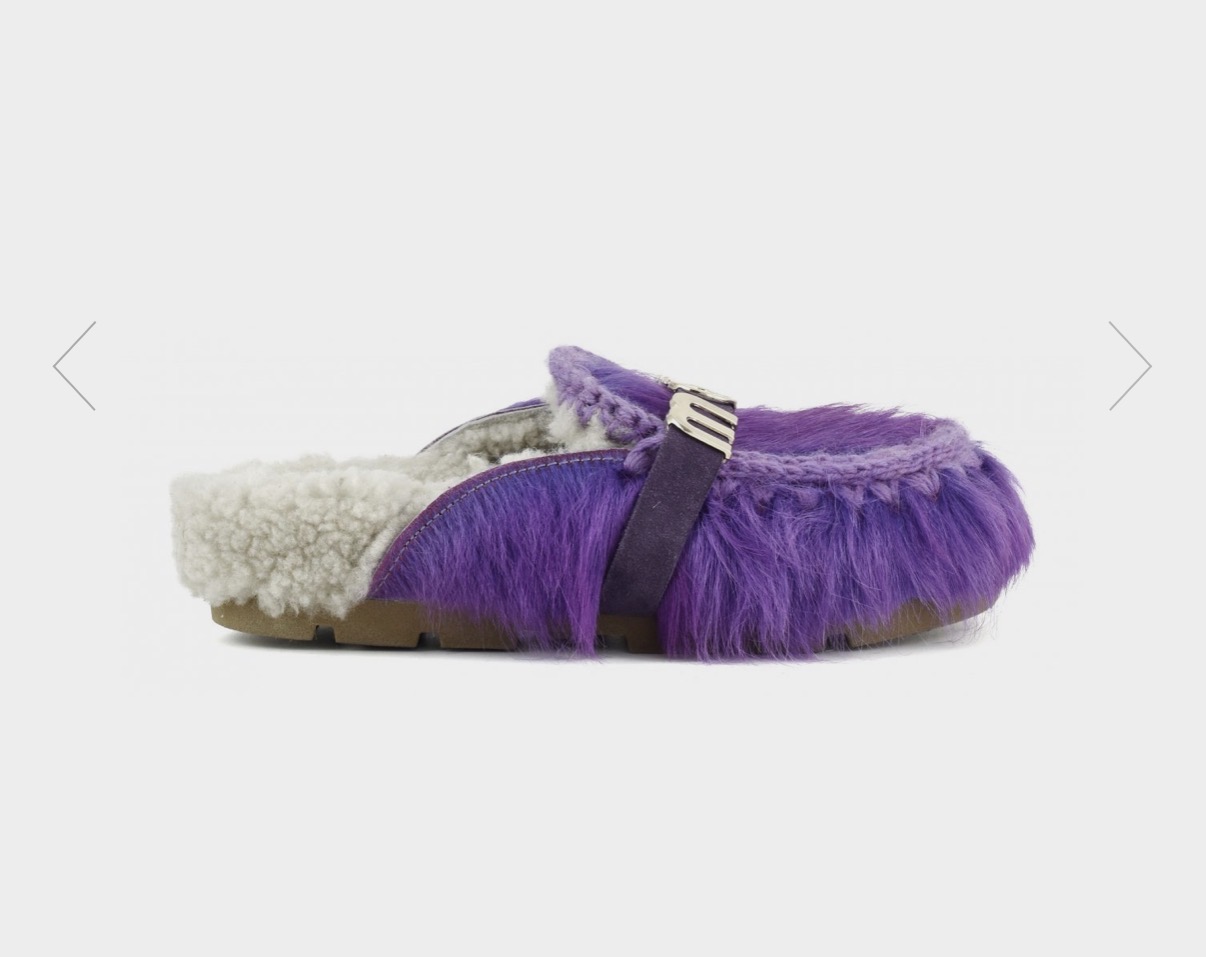 Mou winter bio slide long hair ponyskin PUR