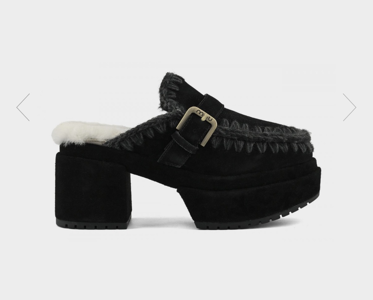 Mou platform clog buckle BKBK