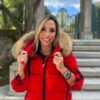 Abrigo Sara con pelo de zorro Rojo