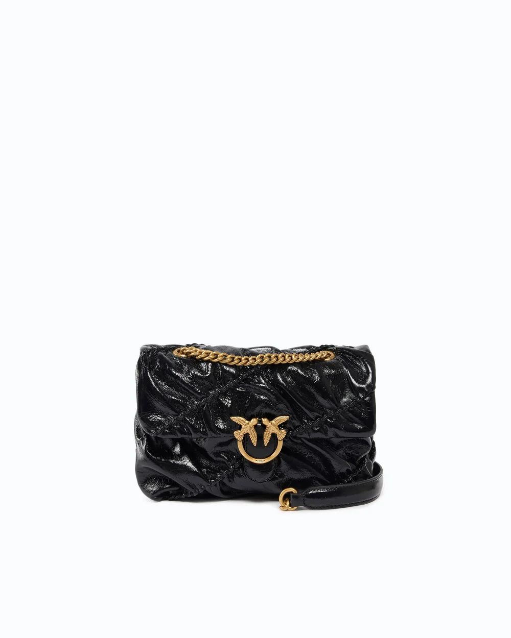 Bolso mini love bag puff de piel new shiny acolchada