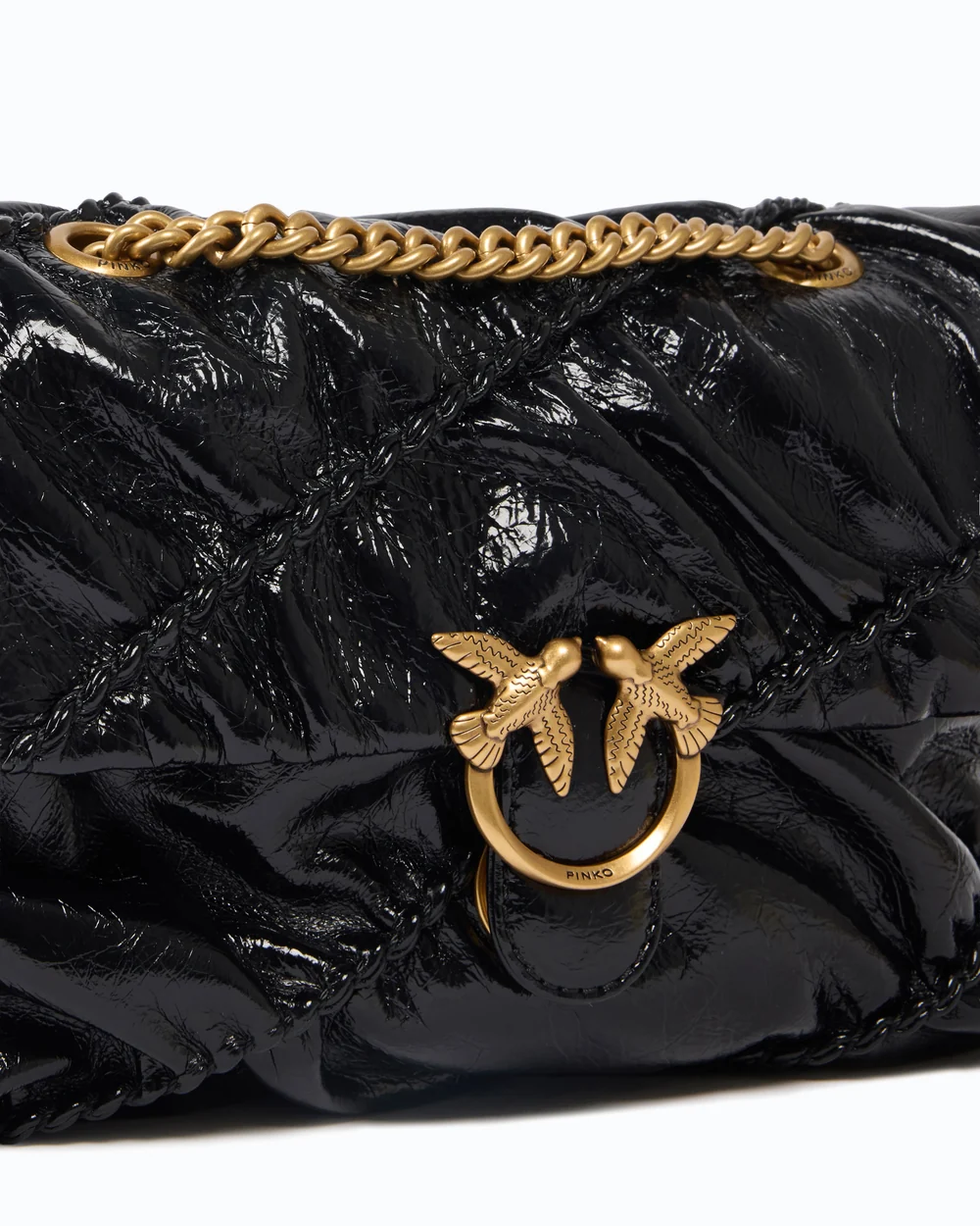 Bolso mini love bag puff de piel new shiny acolchada - Imagen 4