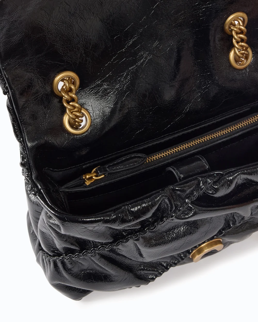 Bolso mini love bag puff de piel new shiny acolchada - Imagen 5