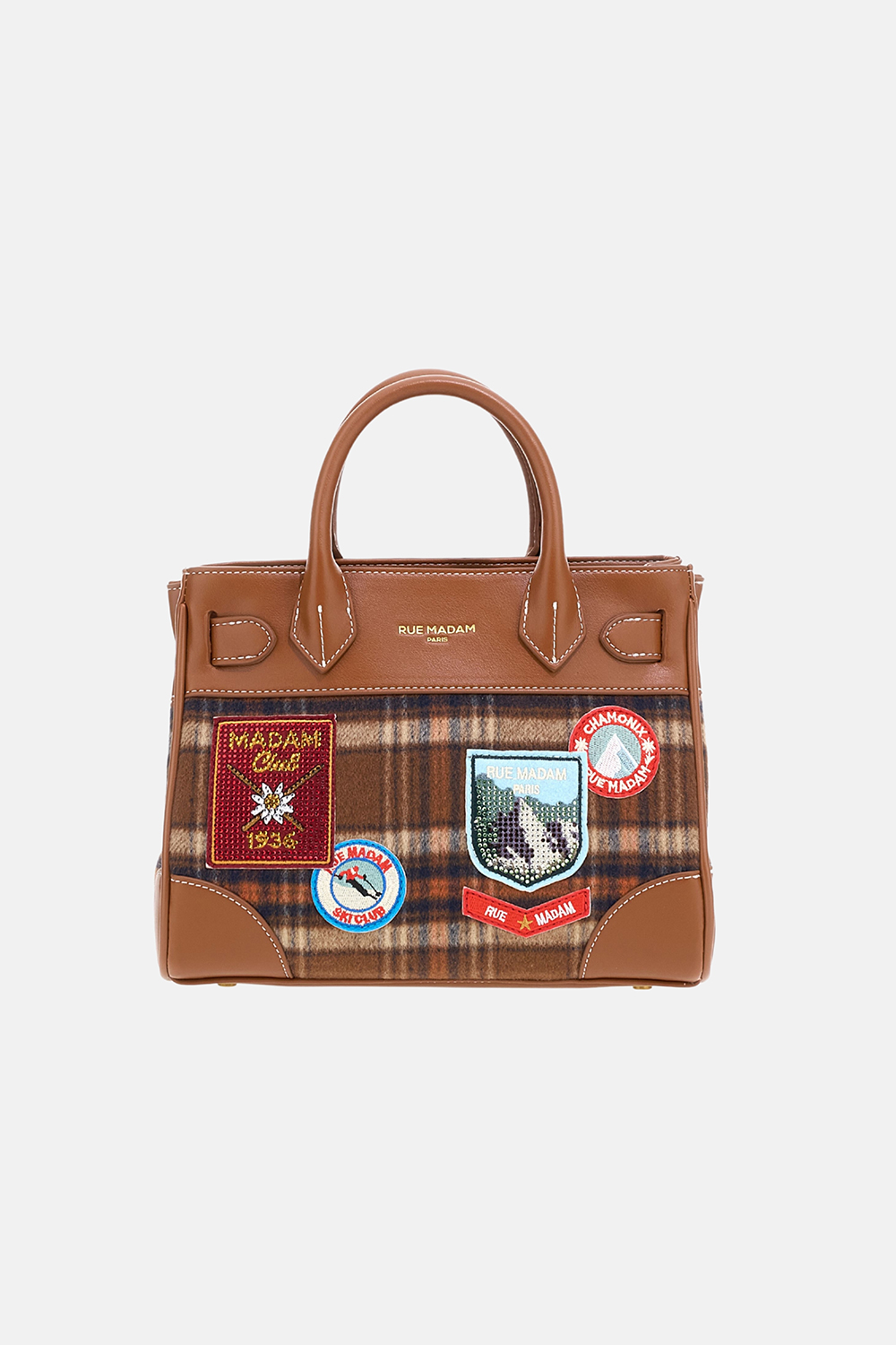 Bolso chamonix mini tote tartan orange