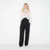 Blusa de georgette de viscosa con frunces