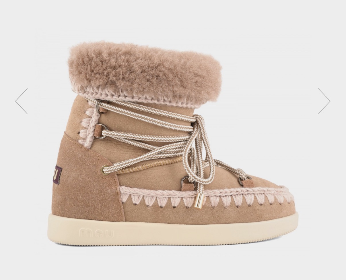 Mou new inner wedge suede lace up