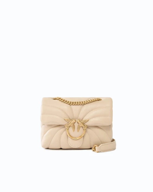 Bolso bandolera pequeño Love Puff de napa acolchada con motivo de mariposa